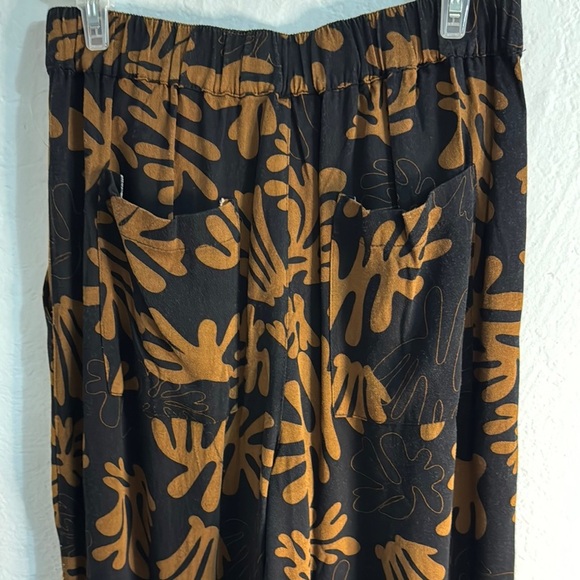 Truth Black and Orange Leaf Pattern Trousers - Picture 5 of 8